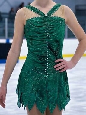 Custom Green Figure Skating Dress